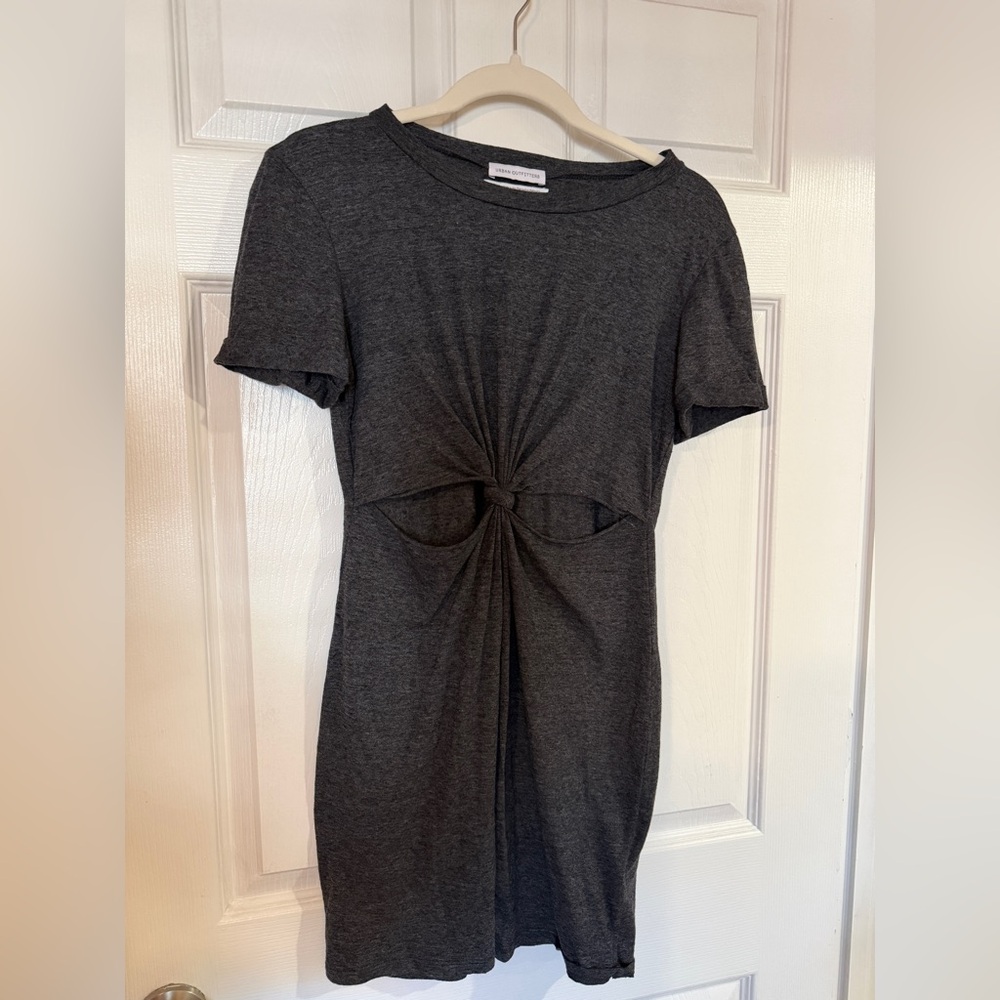 Urban Outfitters Charcoal Knot-Front Top